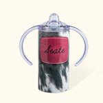 Tasse à bec en peau de vache avec nom, personnalisée.