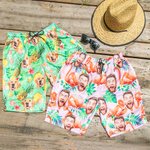 Photo visage personnalisé Fruits Flamant Palmier Séchage rapide Maillot de bain homme Vacances d'été Essentials Fête des pères Cadeau d'anniversaire p