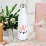 Bouteille florale en acier inoxydable personnalisée avec nom