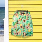 Photo visage personnalisé Fruits Flamant Palmier Séchage rapide Maillot de bain homme Vacances d'été Essentials Fête des pères Cadeau d'anniversaire p