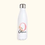 Bouteille florale en acier inoxydable personnalisée avec nom