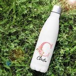 Bouteille florale en acier inoxydable personnalisée avec nom