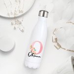 Bouteille florale en acier inoxydable personnalisée avec nom