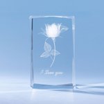 Bases de lumière en cristal de roche 3D personnalisées pour un cadeau de Saint-Valentin