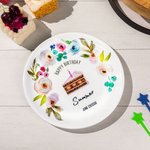Personalizowany ceramiczny talerz urodzinowy w kwiaty