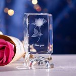 Bases de lumière en cristal de roche 3D personnalisées pour un cadeau de Saint-Valentin