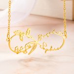 Collar Infinito Personalizado 2 Flores de Nacimiento y 2 Nombres Regalo para Ella