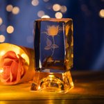 Bases de lumière en cristal de roche 3D personnalisées pour un cadeau de Saint-Valentin