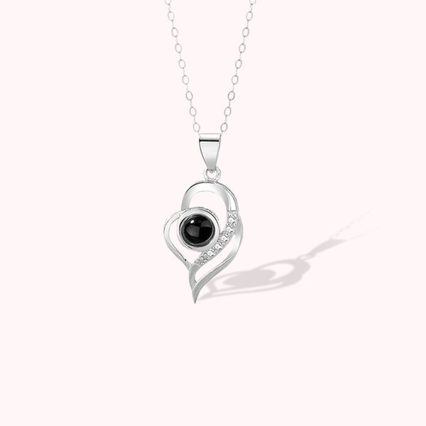 Personalised Heart Shaped Photo Projection Necklace for Birthday Anniversary Memorial Gift