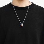 Collier pendentif double anneaux LGBT Pride Rainbow personnalisé