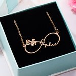 Collar Infinito Personalizado Flor de Nacimiento y Nombre Regalo para Ella