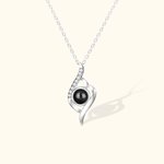 Collier avec Photo Projection Personnalisée Pendentif en Argent Cadeau Anniversaire Fête des Mères pour Femme