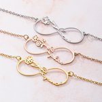 Collar Infinito Personalizado Flor de Nacimiento y Nombre Regalo para Ella