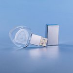 Disque USB personnalisé 3D Crystal Photo Rectangle Heart gravé au laser