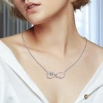 Collar Infinito Personalizado Flor de Nacimiento y Nombre Regalo para Ella