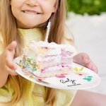 Personalizowany ceramiczny talerz urodzinowy w kwiaty