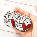 Orecchini personalizzati con nome e numero per il giorno della partita per la mamma del giocatore.