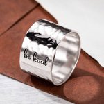 Anillo Pulgar Martillado Ajustable Personalizado Hecho a Mano Anillo Pulido Espejo