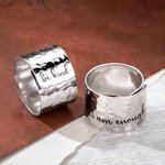 Anillo Pulgar Martillado Ajustable Personalizado Hecho a Mano Anillo Pulido Espejo