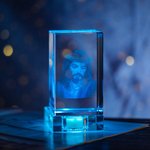 Cube en cristal avec photo de la scène de la Nativité 3D personnalisée - Cadeau de souvenir