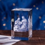 Cube en cristal avec photo de la scène de la Nativité 3D personnalisée - Cadeau de souvenir