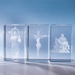 Cube en cristal avec photo de la scène de la Nativité 3D personnalisée - Cadeau de souvenir
