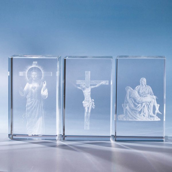 Personalised 3D Nativity Scene Photo Crystal Cube Keepsake Gift