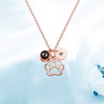Collar Personalizado 100 Lenguas Te Quiero Foto Proyección Pata de Perro con Inicial