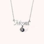 Personalized 100 Languages I love You Photo Projection Mom Necklace