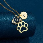 Collar Personalizado 100 Lenguas Te Quiero Foto Proyección Pata de Perro con Inicial