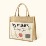 Sac en Jute Personnalisé avec Nom Motif Matériel Pédagogique Cadeau de Remerciement pour Enseignant