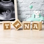Gepersonaliseerde Houten Baby Naam Blokken Baby Shower Gift Natuurlijk Hout Speelgoed