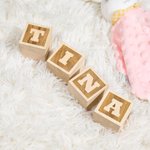 Gepersonaliseerde Houten Baby Naam Blokken Baby Shower Gift Natuurlijk Hout Speelgoed