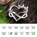 Colgante personalizado Infinito y Corazón con Nombre Mes de Nacimiento Collar Mariposa