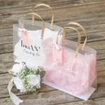 Personalised Title Name PVC Frosted Bridesmaid Wedding Gift Bag with Tag and Inner Paper Bridal Shower Bachelorette Party Favors