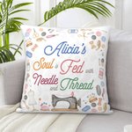 Henkilökohtainen ompelu Crafter Tyynynpäällinen Throw Tyynynpäällinen Yhden sielu ruokitaan neulalla ja langalla