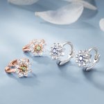 Pendientes de aro de plata de ley personalizados con piedra de nacimiento Día de la Madre Regalos de cumpleaños para ella