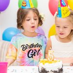 Maglietta di compleanno personalizzata tinta unita per bambina