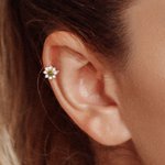 Pendientes de aro de plata de ley personalizados con piedra de nacimiento Día de la Madre Regalos de cumpleaños para ella
