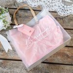 Personalised Title Name PVC Frosted Bridesmaid Wedding Gift Bag with Tag and Inner Paper Bridal Shower Bachelorette Party Favors