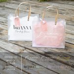 Personalised Title Name PVC Frosted Bridesmaid Wedding Gift Bag with Tag and Inner Paper Bridal Shower Bachelorette Party Favors