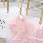 Personalised Title Name PVC Frosted Bridesmaid Wedding Gift Bag with Tag and Inner Paper Bridal Shower Bachelorette Party Favors