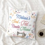 Henkilökohtainen ompelu Crafter Tyynynpäällinen Throw Tyynynpäällinen Yhden sielu ruokitaan neulalla ja langalla