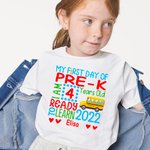 Maglietta personalizzata per bambini dall'asilo alla quinta elementare con il nome e l'età del bambino