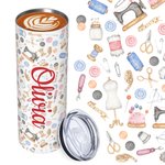 Personalised Colourful Sewing Crafter Stainless Steel Tumbler Gift for Her