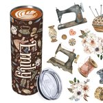 Personalised Colourful Sewing Crafter Stainless Steel Tumbler Gift for Her
