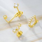 Orecchini personalizzati con pietre di nascita Set di 3 regali per lei