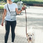 Spersonalizowana wodoodporna torba na psie smakołyki z paskiem na ramię i uchwytem na kupę
