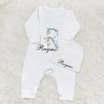 Gepersonaliseerde Baby Romperset met Muts en Handschoenen Coming Home Outfit