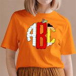 Personalised Monogram Letters Apple Teacher T-Shirt Back to School Gift